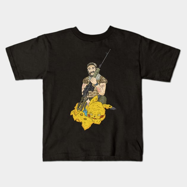 a russian dragunov hunter with a new trophy. Kids T-Shirt by JJadx